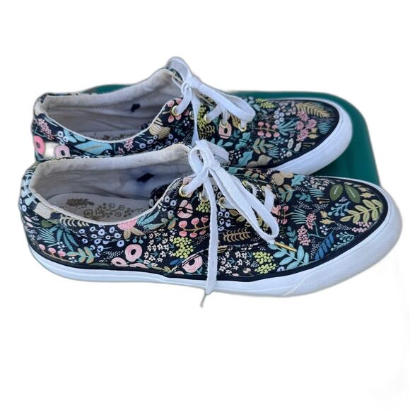 Keds X Rifle Paper Co. Lace Up Anchor Sneakers Lourdes Floral Print Size 7 - Picture 3 of 10